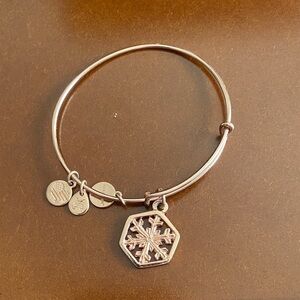 Alex and Ani Rose Gold Snowflake Charm Bracelet